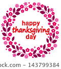 Happy Thanksgiving Day (Pink, White Background) 143799384