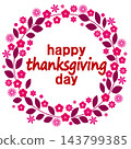 Happy Thanksgiving Day (Pink, White Background) 143799385