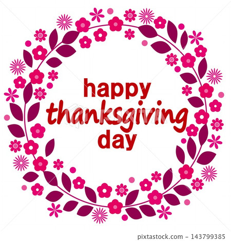 Happy Thanksgiving Day (Pink, White Background) Happy Thanksgiving Day (Pink, White Background) 143799385