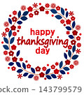 Happy Thanksgiving Day (Navy, Red, White background) 143799579