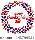 Happy Thanksgiving Day (Navy, Red, White background) 143799581