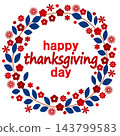 Happy Thanksgiving Day (Navy, Red, White background) 143799583