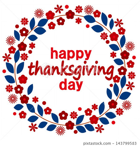 Happy Thanksgiving Day (Navy, Red, White background) Happy Thanksgiving Day (Navy, Red, White background) 143799583