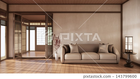 sofa armchair minimalist design japanese style.3D rendering sofa armchair minimalist design japanese style.3D rendering 143799600