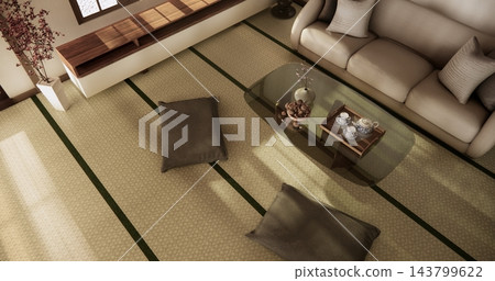 sofa armchair minimalist design japanese style.3D rendering sofa armchair minimalist design japanese style.3D rendering 143799622