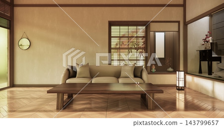 sofa armchair minimalist design japanese style.3D rendering sofa armchair minimalist design japanese style.3D rendering 143799657