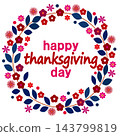 Happy Thanksgiving Day (Red, Navy, White background) 143799819