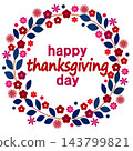 Happy Thanksgiving Day (Red, Navy, White background) 143799821