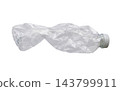 Crushed plastic bottle isolated on white background 143799911