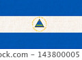 Illustration of the National Flag of Nicaragua with Fabric Texture 143800005