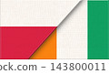 Illustration of the National Flags of Poland and Ivory Coast with Fabric Texture 143800011