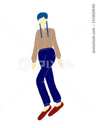 一個行走的女人的插圖 一個行走的女人的插圖 143800640