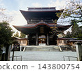 A shrine with the setting sun behind it. 143800754