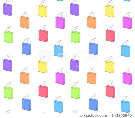 Gift bag birthday seamless pattern colored hand drawn illustration. Vector graphic line ink art. Idea for gift wrapping,wallpaper,textiles. Sample poster, invitation, holiday banner, postcard. Gift bag birthday seamless pattern colored hand drawn illustration. Vector graphic line ink art. Idea for gift wrapping,wallpaper,textiles. Sample poster, invitation, holiday banner, postcard. 143800940