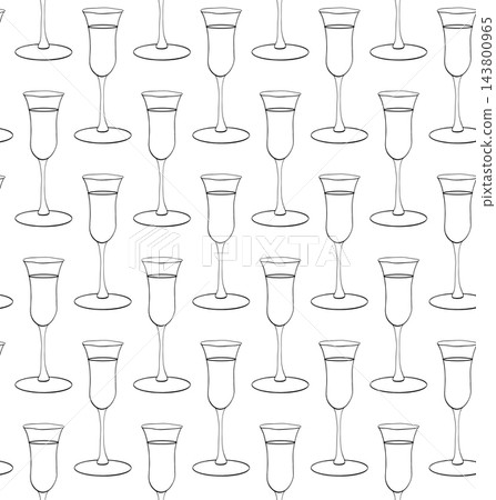 champagne glasses birthday seamless pattern Black and white hand drawn illustration. Vector graphic line ink art. Wedding print. background for banners, print for fabric, labels, t-shirt printing. champagne glasses birthday seamless pattern Black and white hand drawn illustration. Vector graphic line ink art. Wedding print. background for banners, print for fabric, labels, t-shirt printing. 143800965