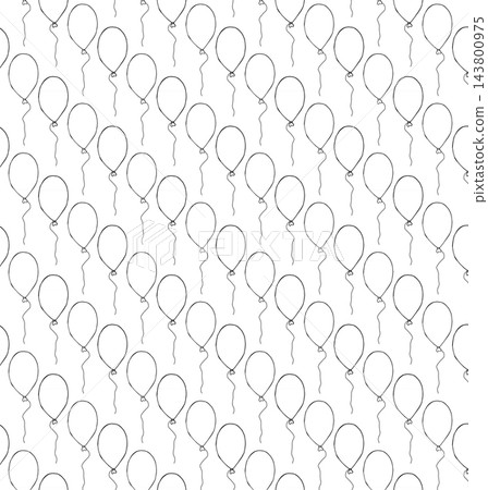 balloons birthday seamless pattern black and white hand drawn illustration. Vector graphic line ink art. Banner, poster, wrapping paper, sticker, print, modern textile design. balloons birthday seamless pattern black and white hand drawn illustration. Vector graphic line ink art. Banner, poster, wrapping paper, sticker, print, modern textile design. 143800975
