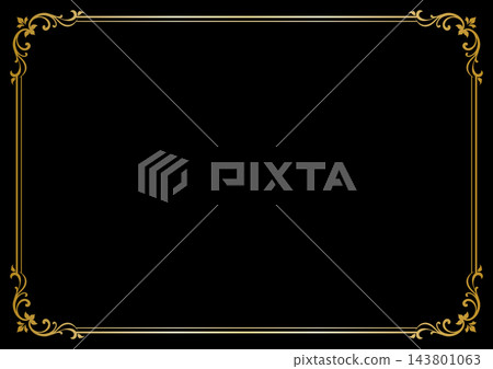 Black and gold antique frame Black and gold antique frame 143801063