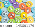 Math number colorful for education study mathematics learning teach. 143801179