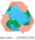 hand holding a globe with a icon, cartoon style 143801338
