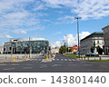 Modern Metropolitan office building and city road on sunny day in Warsaw Poland 143801440