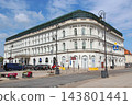 Facade of the historic Hotel Europejski building on sunny day in Warsaw Poland 143801441
