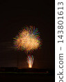 Large, vibrant fireworks illuminating the summer night sky: A scene from the Mori Town Summer Fireworks Festival (vertical orientation, 2:3 aspect ratio) (Shizuoka Prefecture) 143801613