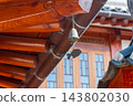 Traditional Korean Hanok Houses and Tiled Roofs against Bukhansan Mountain in Eunpyeong Hanok Village, Seoul 143802030
