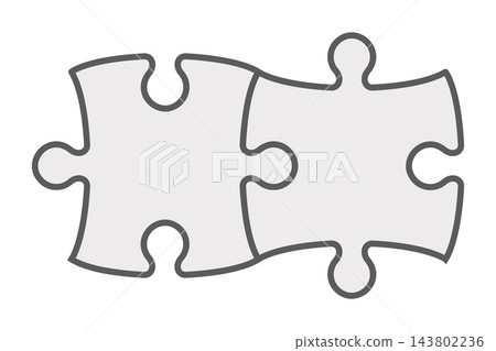 Blank jigsaw puzzle pieces for business infographic design. 2 interlocking game parts on white background for modern presentations, diagrams and information layouts. Blank jigsaw puzzle pieces for business infographic design. 2 interlocking game parts on white background for modern presentations, diagrams and information layouts. 143802236
