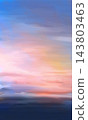 Abstract pastel sunset sky digital painting background 143803463