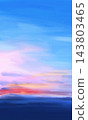 Vibrant abstract blue and pink twilight sky digital illustration 143803465