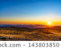 Burning sunset above clouds, Serra da Estrela, Portugal. 143803850