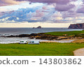 Campervans on sea coast in Asturias Spain. 143803862