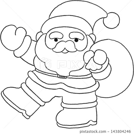 Santa Greeting Line Art Santa Greeting Line Art 143804246