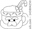 Santa Mug Line Art 143804250
