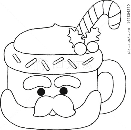 Santa Mug Line Art 143804250