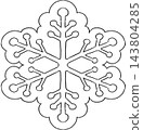 Gingerbread Star Snow Ornament Line Art 143804285