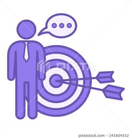 Coaching Colored Icon. Vector Icon of Training Mentor and Goal. Business Skills Training. Business Concept and Workshop 143804332