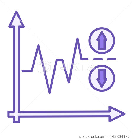 Colored Volatility Icon. Vector Illustration. Stock or Securities Price Volatility. Graph, Statistical Financial Indicator. Stock Market Concept 143804382