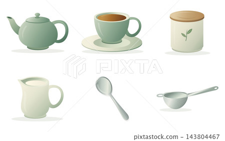 陶瓷茶具圖標 陶瓷茶具圖標 143804467