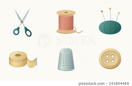 Sewing tools icon for a craft class Sewing tools icon for a craft class 143804469
