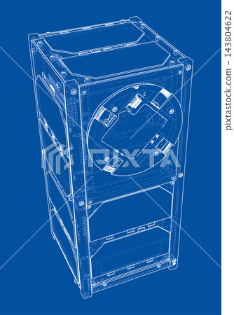 blueprint of industrial equipment design. Vector blueprint of industrial equipment design. Vector 143804622