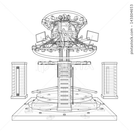 Technical Line Drawing of a Complex. Vector Technical Line Drawing of a Complex. Vector 143804653