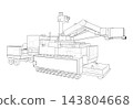 Industrial robotic machine wireframe. Vector 143804668