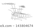 Satellite Spacecraft Line Drawing. Vector 143804674