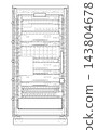 Server rack cabinet technical line drawing. Vector 143804678