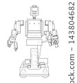Front View Mechanical Robot Line Drawing. Vector 143804682