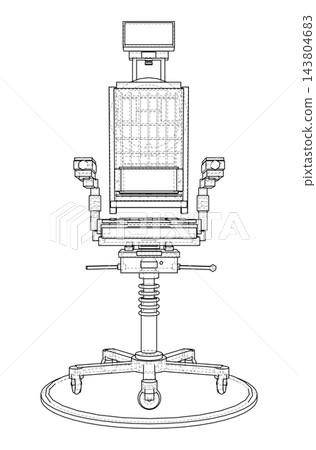 Technical line drawing of an adjustable. Vector Technical line drawing of an adjustable. Vector 143804683