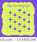 Skip Counting by Six Educational Number Chart 143805246