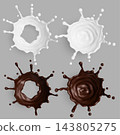 Realistic milk and chocolate splashes crowns 143805275