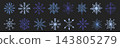 Hand-drawn snowflake doodles with crayon texture. 143805279
